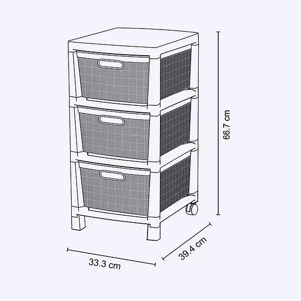 Cajonero Rimax Fique 3 Gavetas Bebe