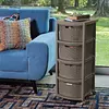 Cajonero Rimax Apariencia Rattan 4 Gavetas Altas Taupe