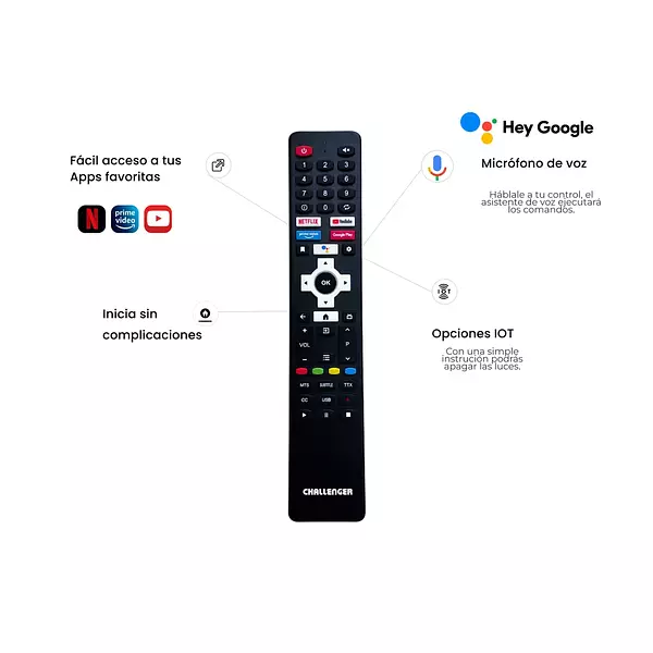 Televisor Challenger 32" Androidtv Hd Smarttv Bt