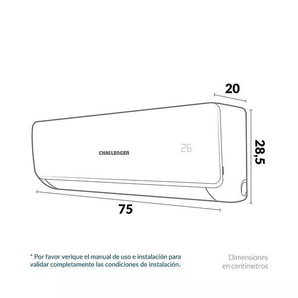 Aire Acondicionado Challenger On/Off Mini Split 9000 A 115 A