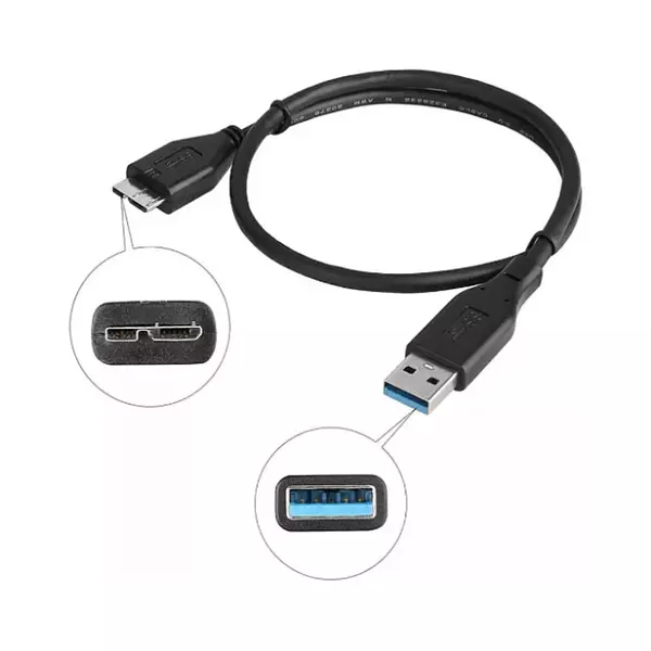 Cable Usb 3.0 Micro Usb Tipo B Para Discos Duros - Negro