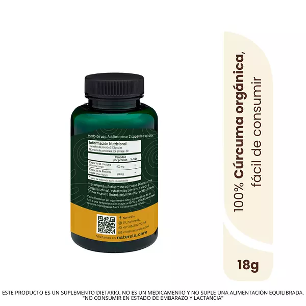Cápsulas Con Extracto De Cúrcuma Y Pimienta
