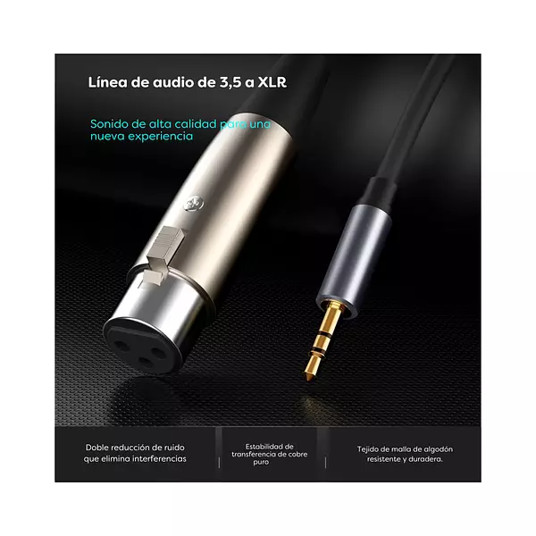 Cable Xlr Hembra 3.5 Macho Micrófono