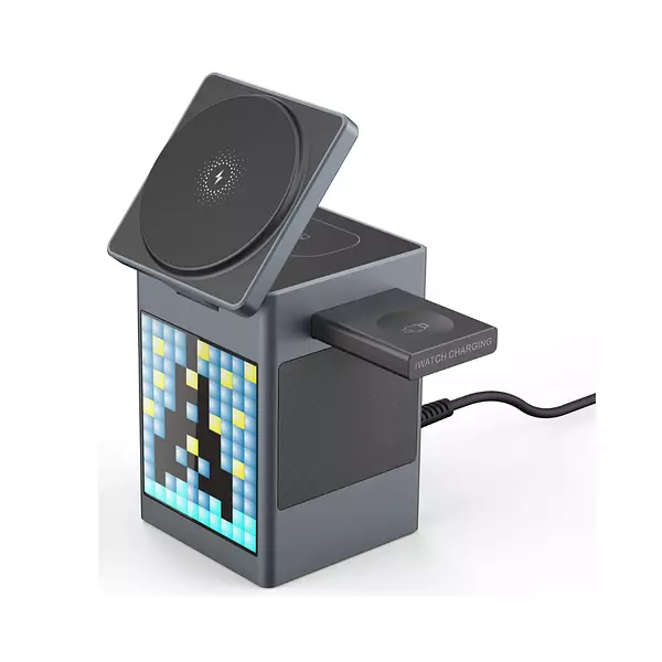 Cargador Inalámbrico Magnético 3 En 1 Con Altavoz Bluetooth