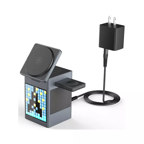 Cargador Inalámbrico Magnético 3 En 1 Con Altavoz Bluetooth