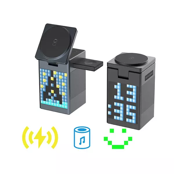 Cargador Inalámbrico Magnético 3 En 1 Con Altavoz Bluetooth