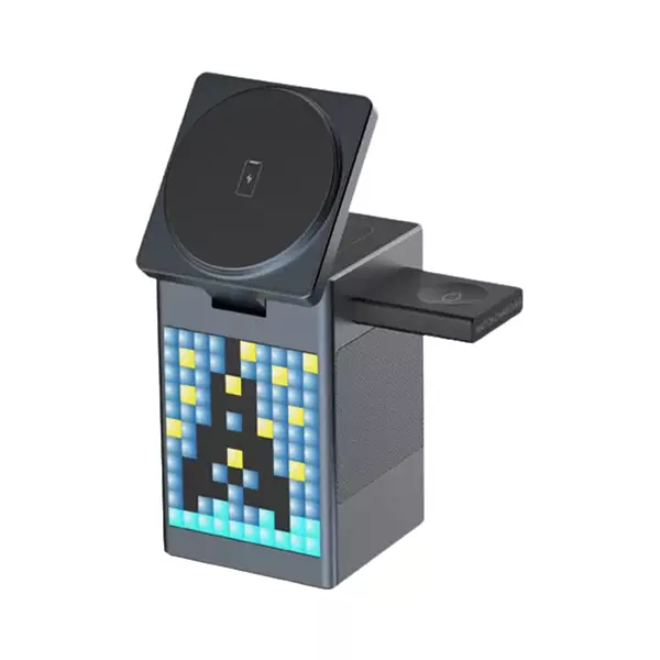 Cargador Inalámbrico Magnético 3 En 1 Con Altavoz Bluetooth