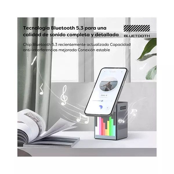 Cargador Inalámbrico Magnético 3 En 1 Con Altavoz Bluetooth