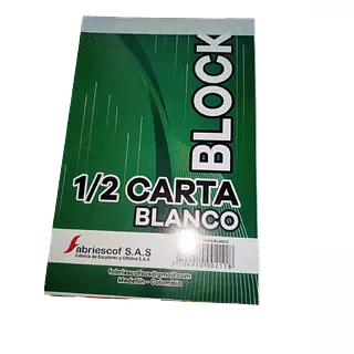 Block Blanco 1/2 Carta