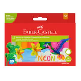 Plastilina Neon Jumbo Triangular X 12 Faber Castell
