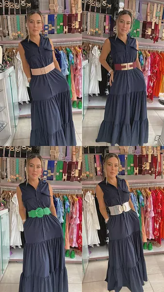 Vestido Largo Azul Oscuro – Estilo Atemporal