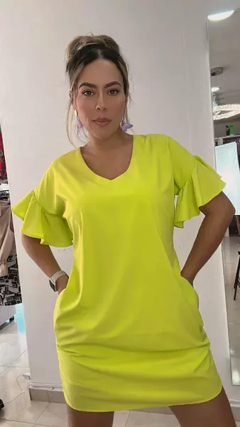 Vestido Corto Verde Neón – Chic Femenino