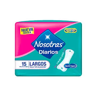 Protectores Nosotras Diarios Largos Sin Alas X 15