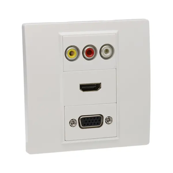 Toma De Pared Faceplate Av Hdmi Vga