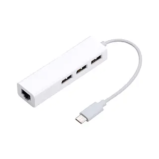 Adaptador Tipo C A Usb 3 Puertos + Lan Rj45