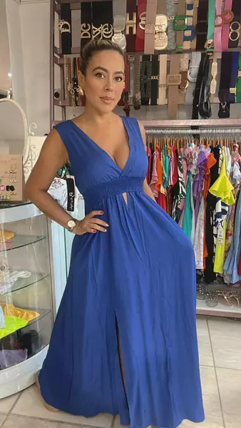 Vestido Largo Azul – Elegancia Intensa & Estilo Atemporal