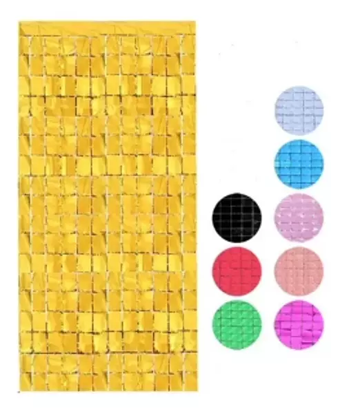 CORTINA METALIZADA CUADROS 2M X 1M