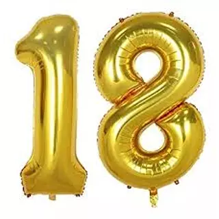 Globo Metalizado Numeros Letras 18"