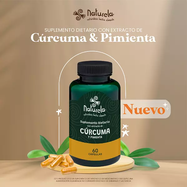 Cápsulas Con Extracto De Cúrcuma Y Pimienta