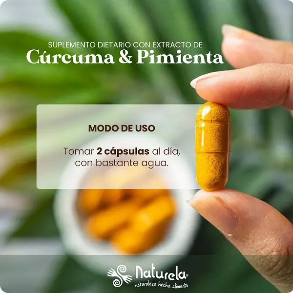 Cápsulas Con Extracto De Cúrcuma Y Pimienta