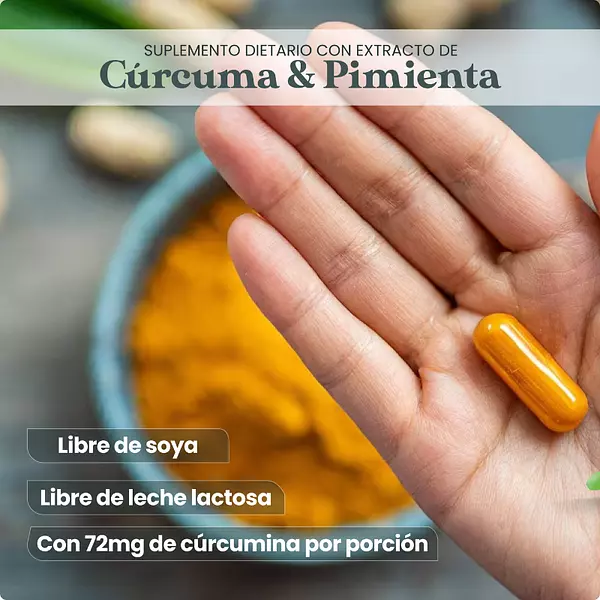 Cápsulas Con Extracto De Cúrcuma Y Pimienta