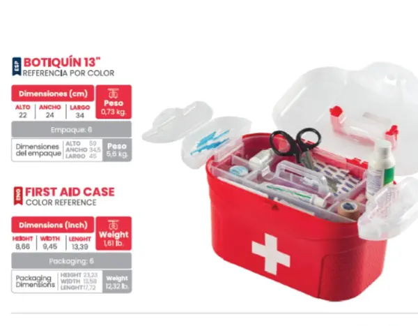 Botiquín De Primeros Auxilios Colplast 13"