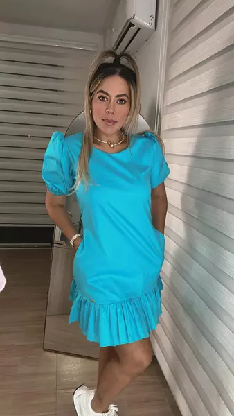 Vestido Agua Marina – Elegancia Y Estilo Dulce