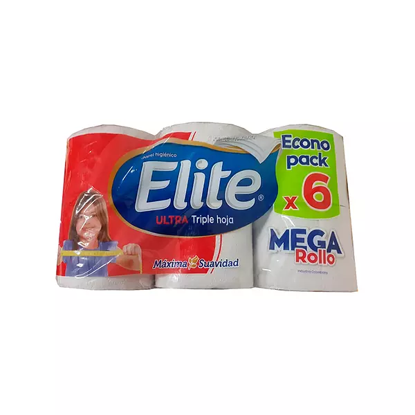 Papel Higiénico Elite Ultra Triple Hoja Mega Rollo x 6