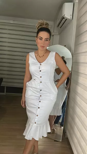 Vestido Blanco Largo Medio – Frescura Y Elegancia