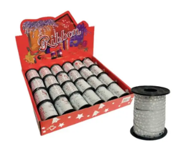 Cinta Brillante Decorativa Plateada