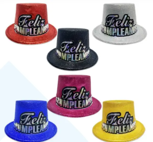 Sombrero De Fiesta Feliz Cumpleaños Escarchado