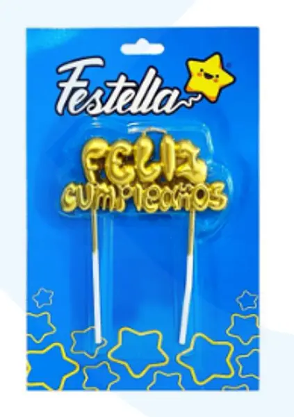 Vela Feliz Cumpleaños Dorada