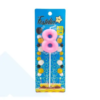 Vela 4.5cm Rosado Numero 8