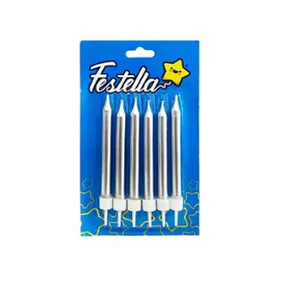 Vela Plateada Corta X6