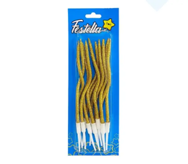 Vela Escarchada Dorada X12