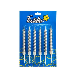 Vela Plateada En Espiral X6