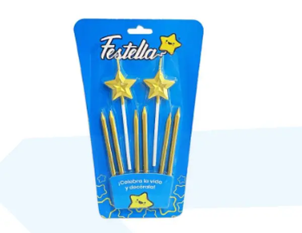 Velas Decorativas Dorada X8