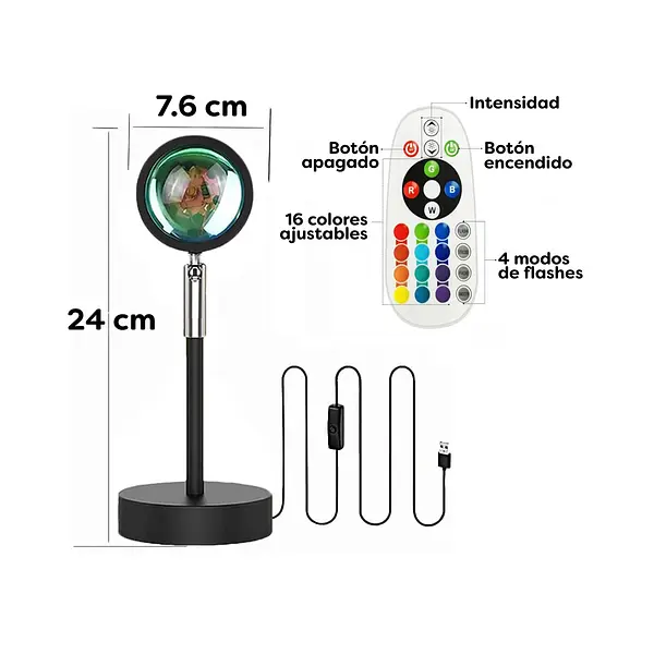 Lámpara Luz Led Proyector Decorativa Con Control