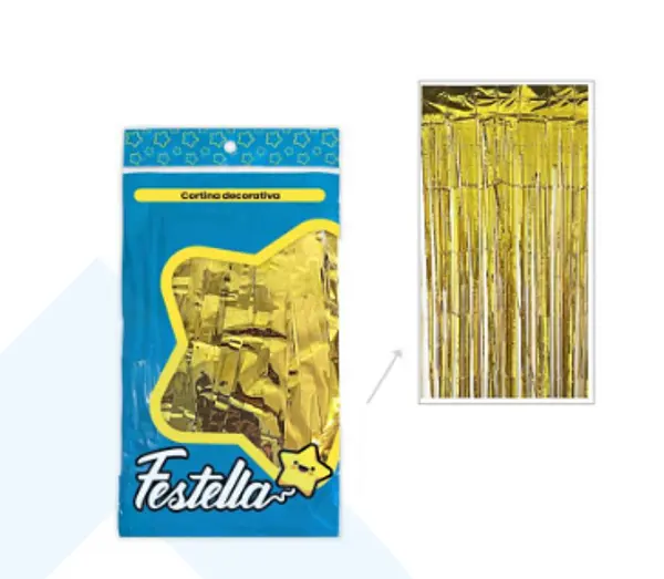 Cortina De Fiesta Lisa Dorada