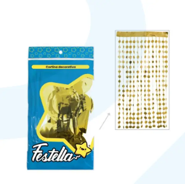 Cortina De Fiesta Bolas Doradas