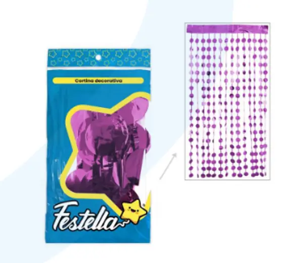 Cortina De Fiesta Bolas Fucsia
