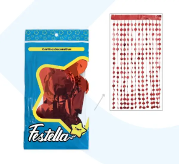 Cortina De Fiesta Bolas Rojas