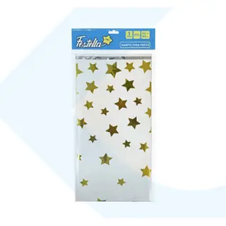Mantel De Fiesta Estrellas Blanco