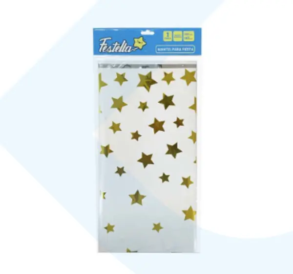 Mantel De Fiesta Estrellas Blanco