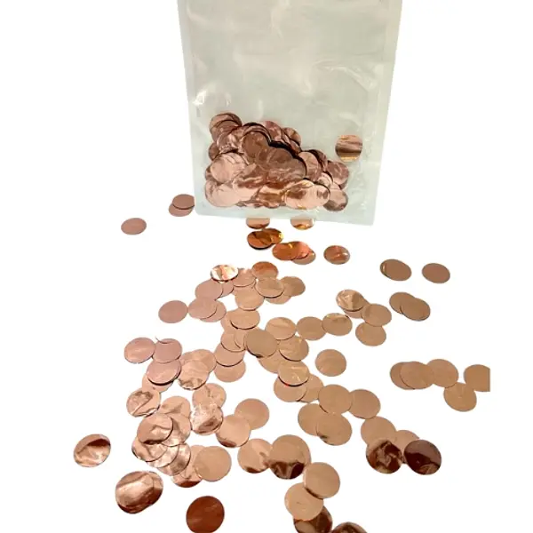 Confeti Para Globos Burbuja Circulos Oro Rosa