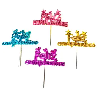 Aplique Metalizado Feliz Cumpleaños Surtido