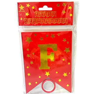 Banderin Feliz Cumpleaños Estampada Estrella Rojo