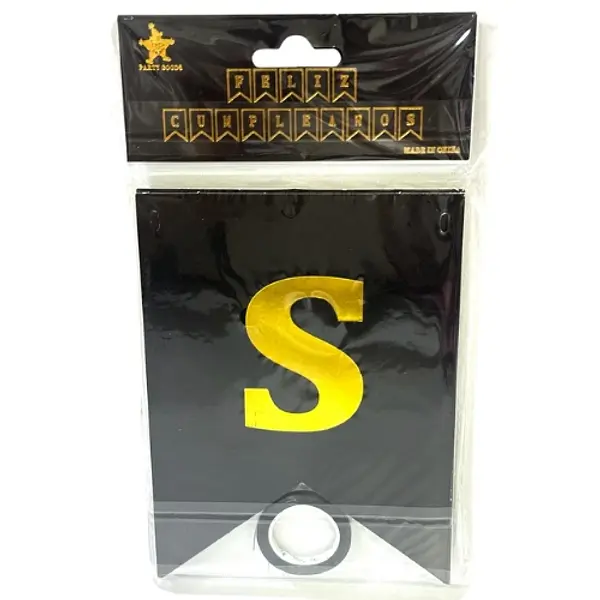 Banderin Feliz Cumpleaños Mate Negro