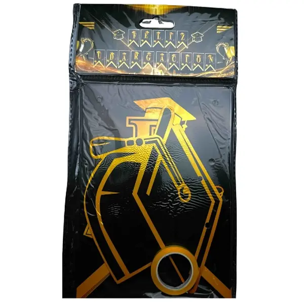 Banderin Feliz Graduacion Negro Con Dorado