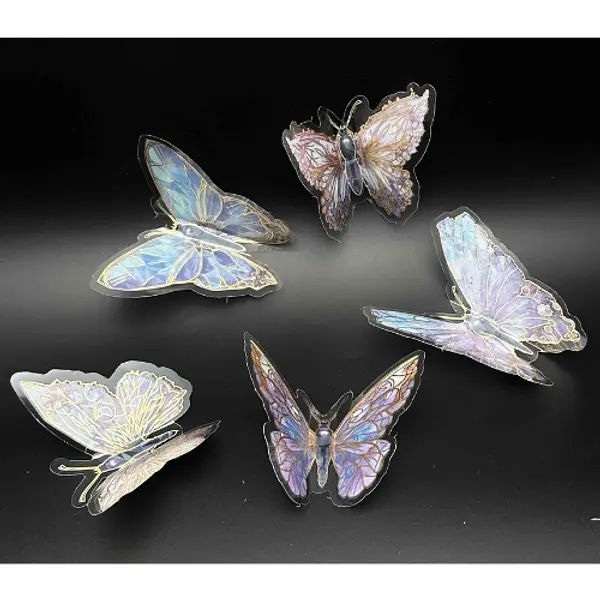 Mariposa Tornasol Con Detalles Azules